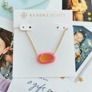 New Kendra Scott Elisa Enamel Framed Necklace - Gold Sunset Illusion